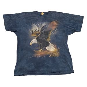 Vintage The Mountain Eagle tie dye blue tee t shirt XXL 2XL